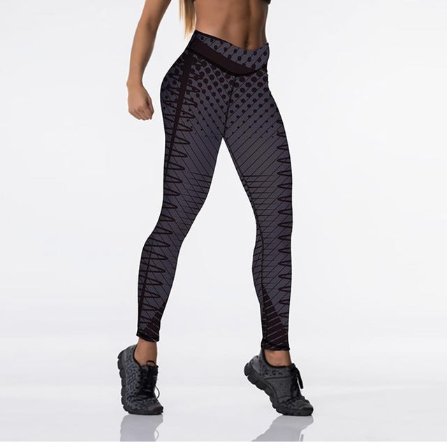 Qickitout 12%spandex High Waist Elasticity Women Digital Printed Leggings