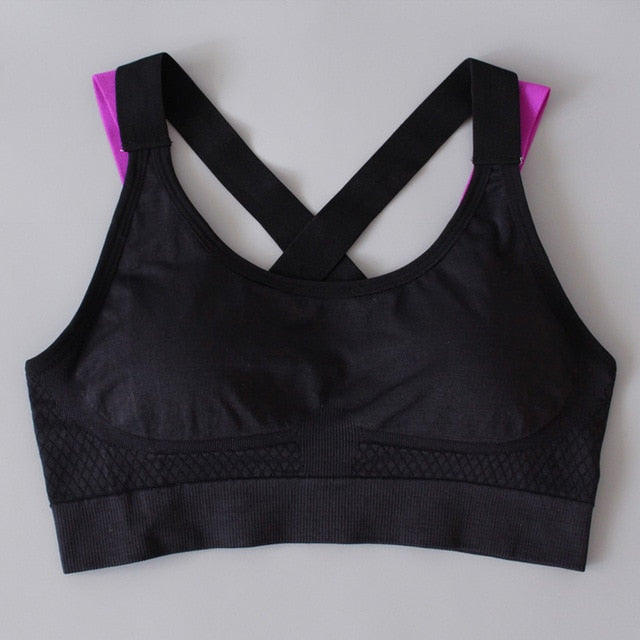 Lovely Push Up Sports Bra XL For Women Cross Straps Wireless Padded Comfy Gym Bra Yoga Underwear Active Wear Workout Fitness Top