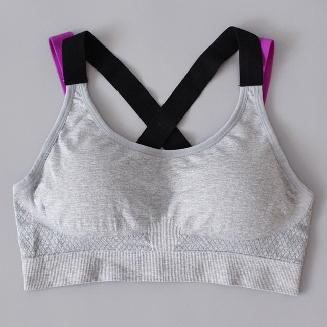 Lovely Push Up Sports Bra XL For Women Cross Straps Wireless Padded Comfy Gym Bra Yoga Underwear Active Wear Workout Fitness Top