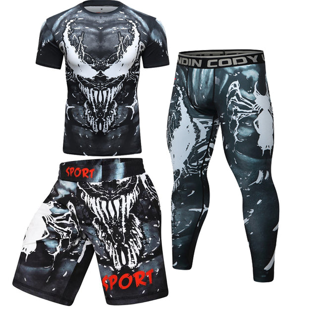 Compression MMA Shirt And Pants Sets Rashguard Muay Thai Mma