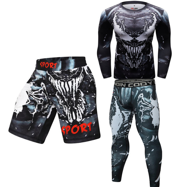 Compression MMA Shirt And Pants Sets Rashguard Muay Thai Mma