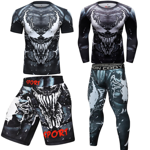 Compression MMA Shirt And Pants Sets Rashguard Muay Thai Mma